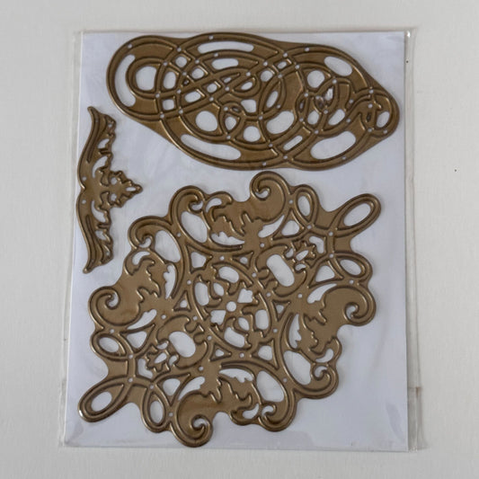 Anna Griffin Cuttlebug Decorative Cutting Die Set Ornate Flourish Elegant Metal Dies Cardmaking