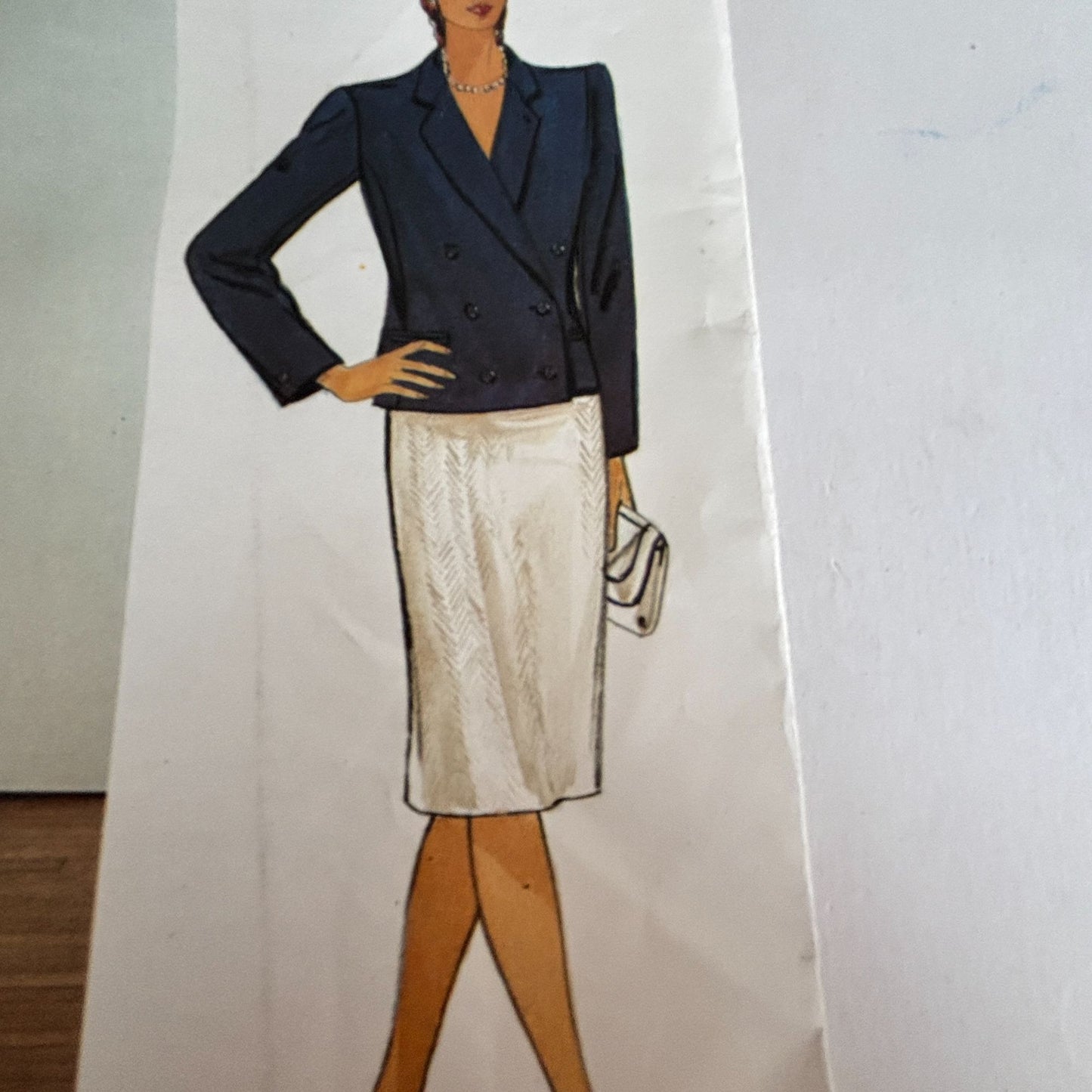 Vogue Sewing Pattern 1158 Bill Blass Suit Skirt Suit 80s American Designer 12 Uncut