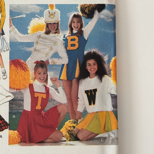 Butterick Sewing Pattern 6732 Cheerleader Uniform Dress Outfit Costume 6-10 Uncut Cheerleading Skirt Schoolcore