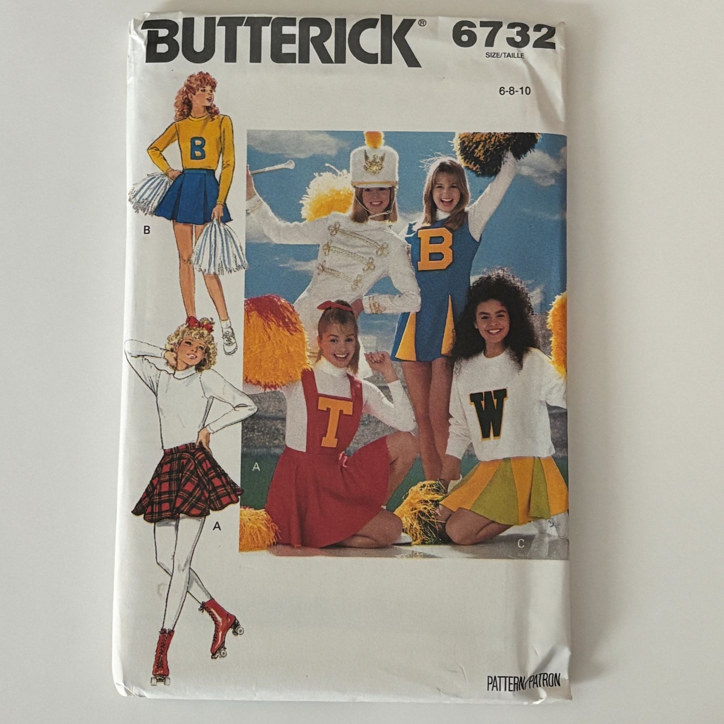 Butterick Sewing Pattern 6732 Cheerleader Uniform Dress Outfit Costume 6-10 Uncut Cheerleading Skirt Schoolcore