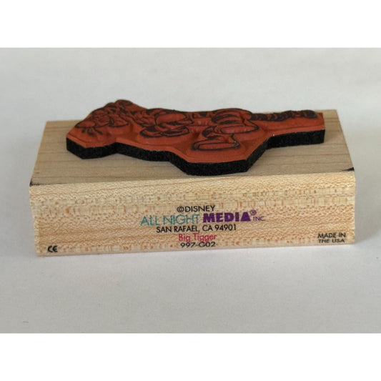 Disney Rubber Stamp Tigger Cartoon Bouncing Jump Listening Pose All Night Media