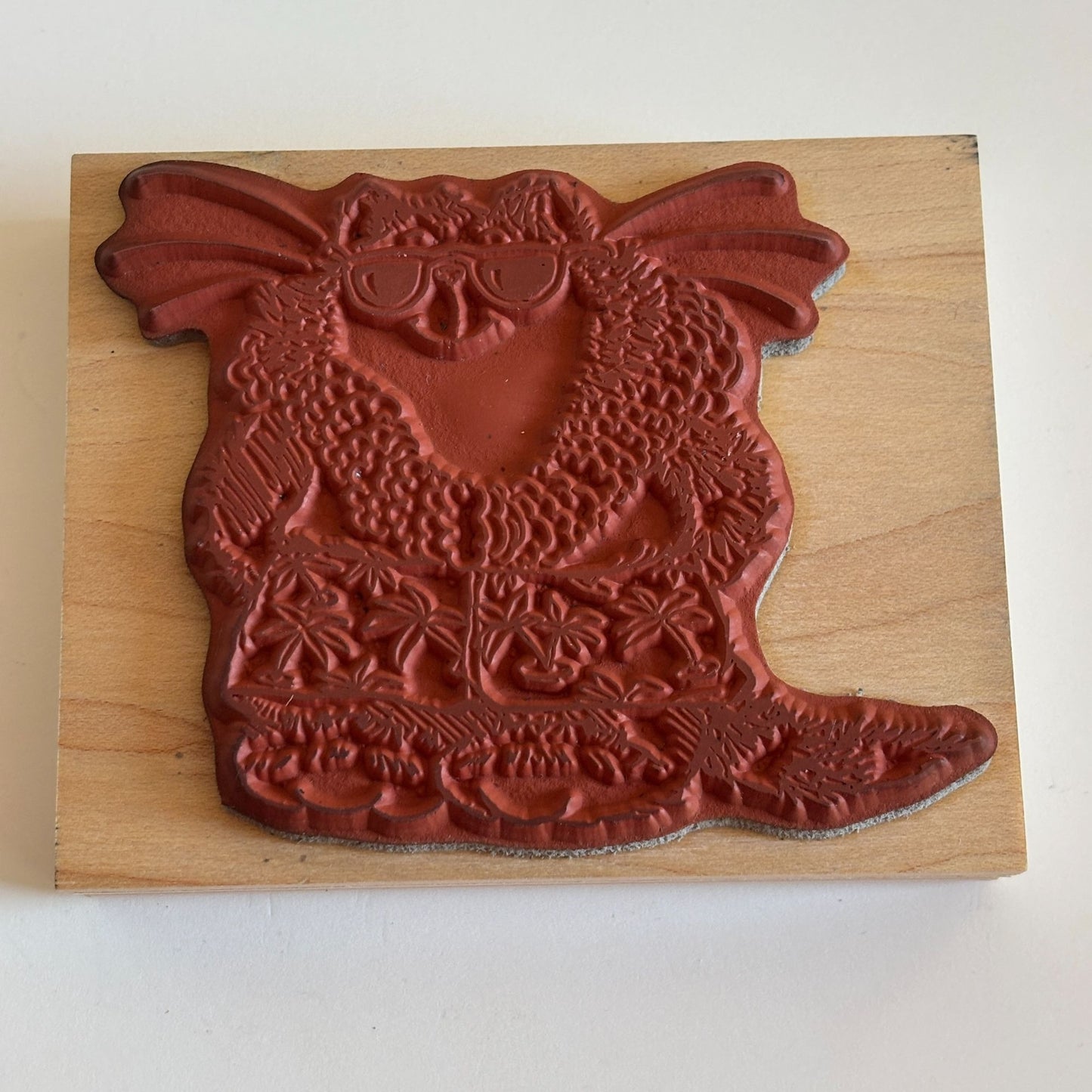 Penny Black Rubber Stamp Aloha Cat in Sunglasses Hawaiian Lei Summer Vacation