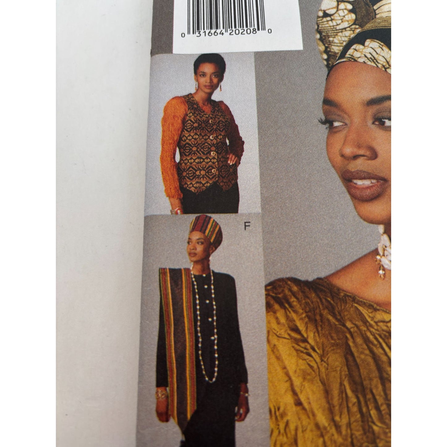 Vogue Sewing Pattern 9117 EZ Headwrap Vest Stole Hat Garment Size 6 8 10 Uncut