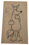 Judith Rubber Stamp Fox Critter Cartoon Animal Card Making Craft Large Wood S-66