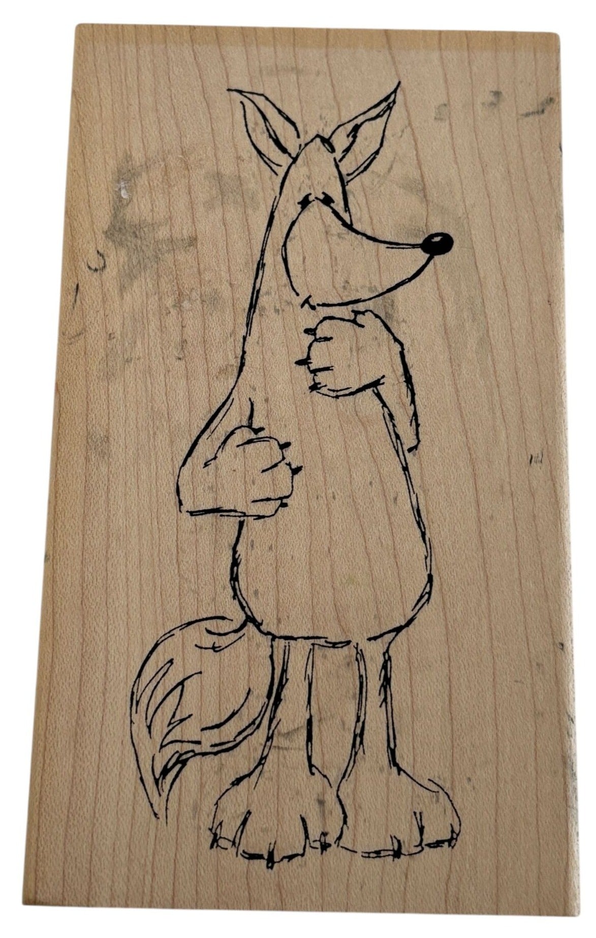 Judith Rubber Stamp Fox Critter Cartoon Animal Card Making Craft Large Wood S-66