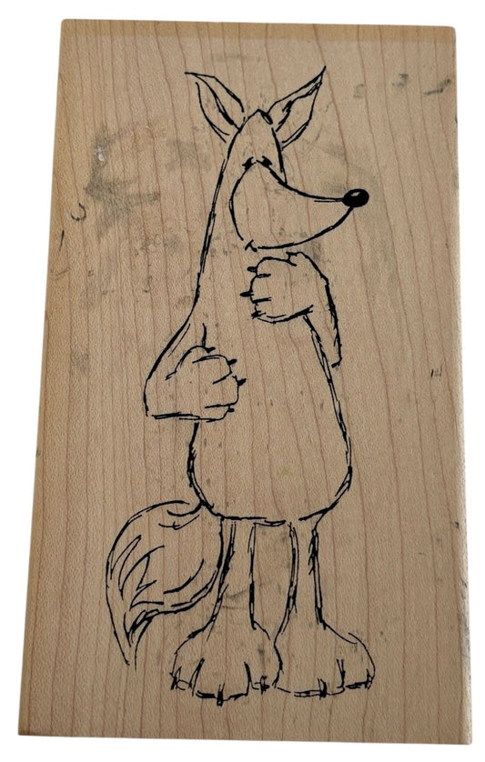 Judith Rubber Stamp Fox Critter Cartoon Animal Card Making Craft Large Wood S-66