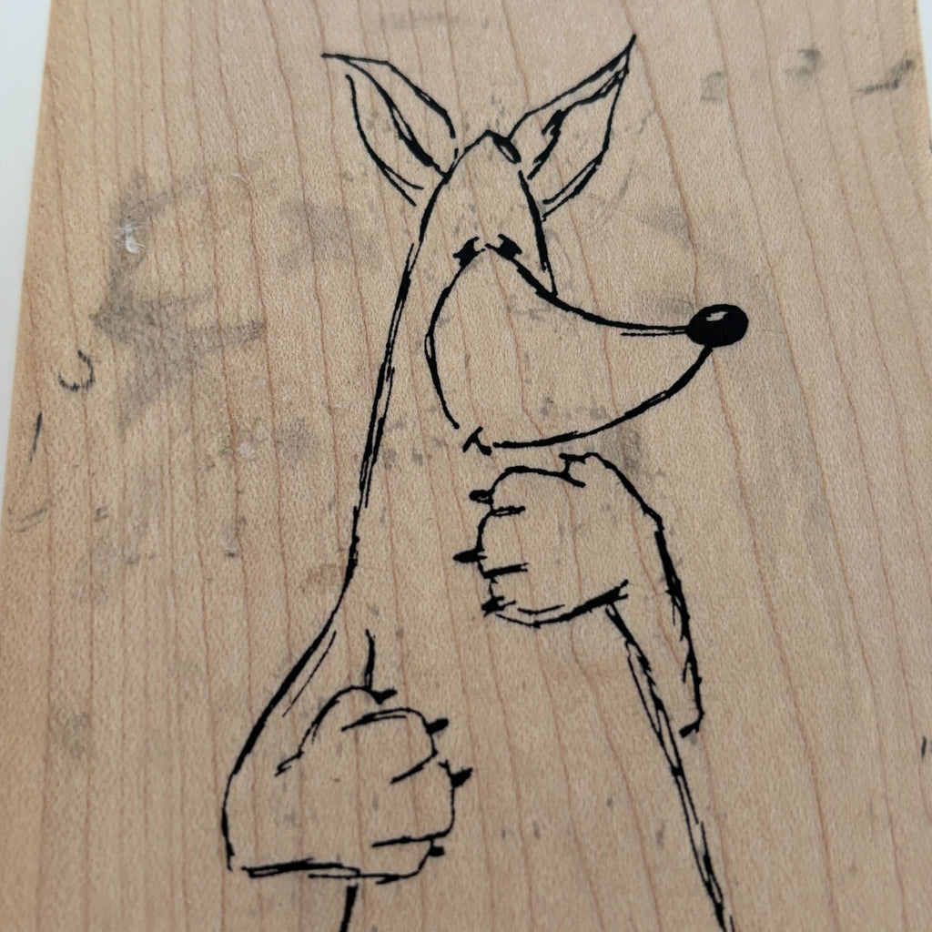 Judith Rubber Stamp Fox Critter Cartoon Animal Card Making Craft Large Wood S-66