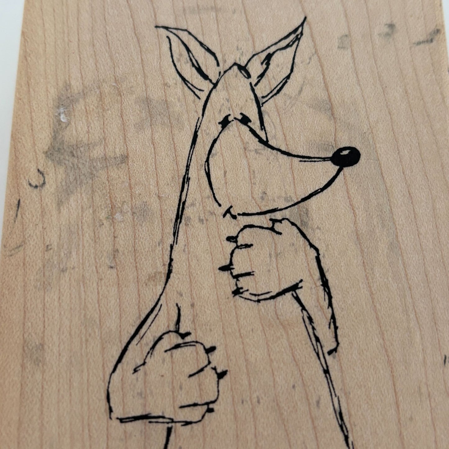 Judith Rubber Stamp Fox Critter Cartoon Animal Card Making Craft Large Wood S-66