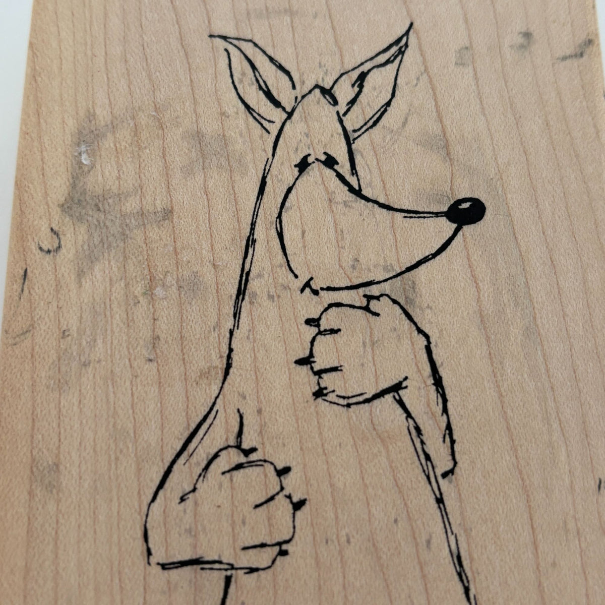 Judith Rubber Stamp Fox Critter Cartoon Animal Card Making Craft Large Wood S-66