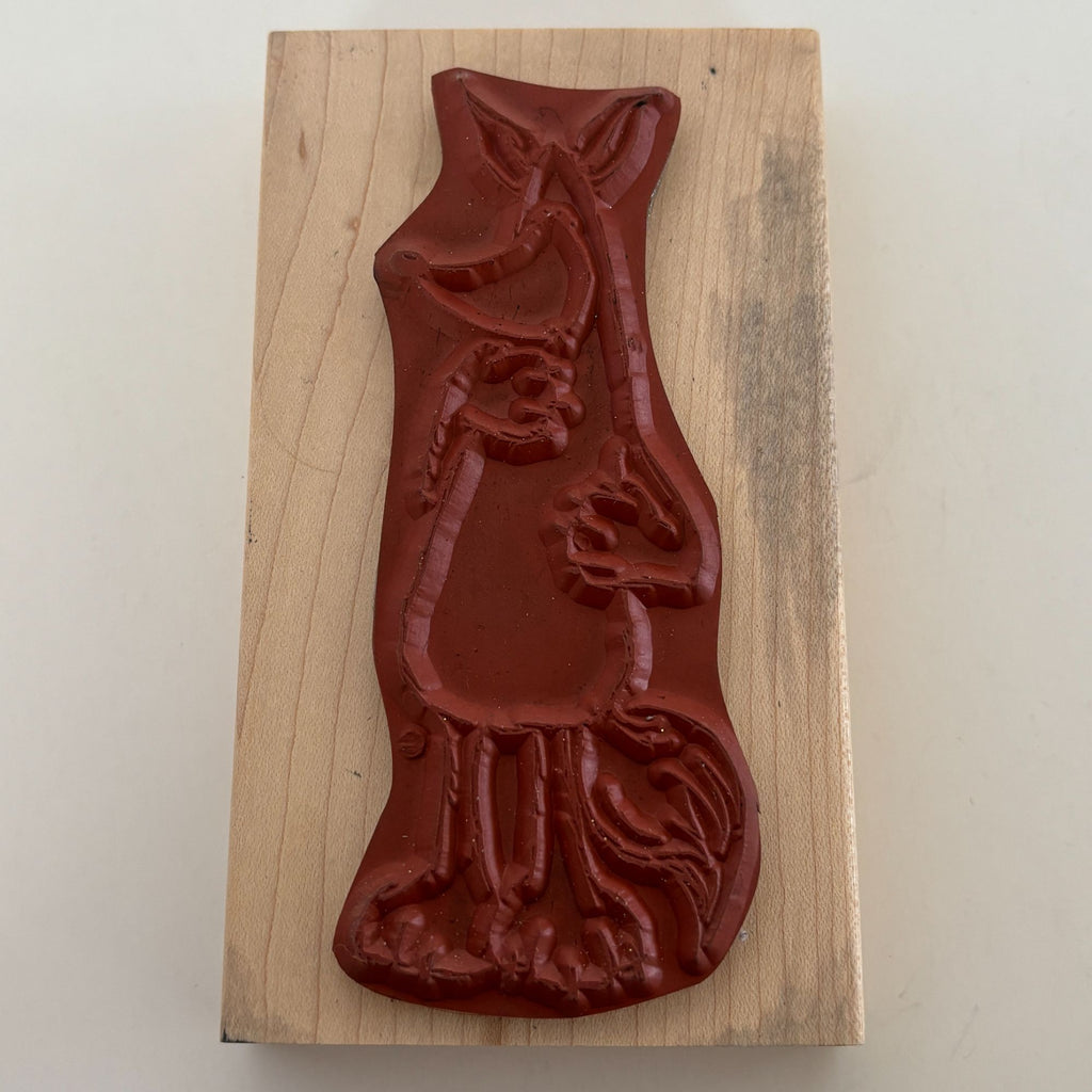 Judith Rubber Stamp Fox Critter Cartoon Animal Card Making Craft Large Wood S-66