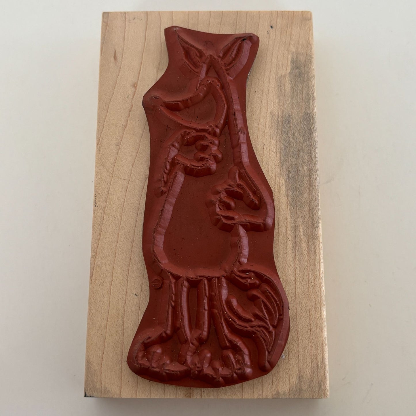 Judith Rubber Stamp Fox Critter Cartoon Animal Card Making Craft Large Wood S-66