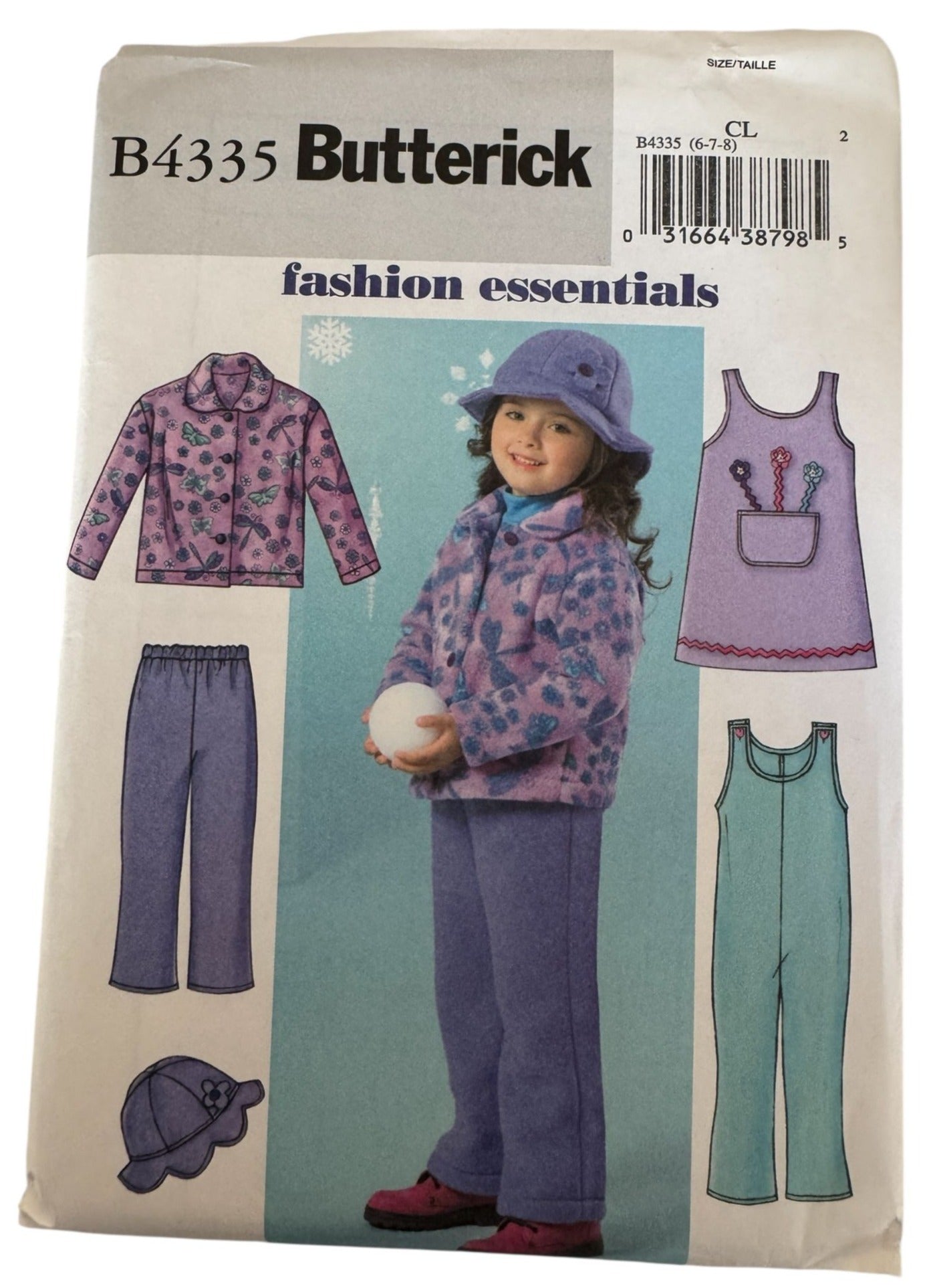 Butterick Sewing Pattern B4335 Girls Jacket Jumper Pants Winter Outfit 6 7 8 UC