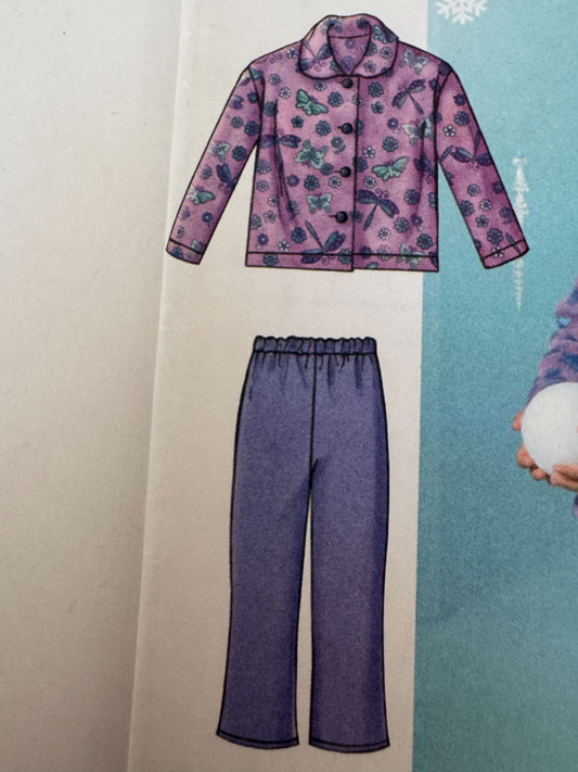 Butterick Sewing Pattern B4335 Girls Jacket Jumper Pants Winter Outfit 6 7 8 UC