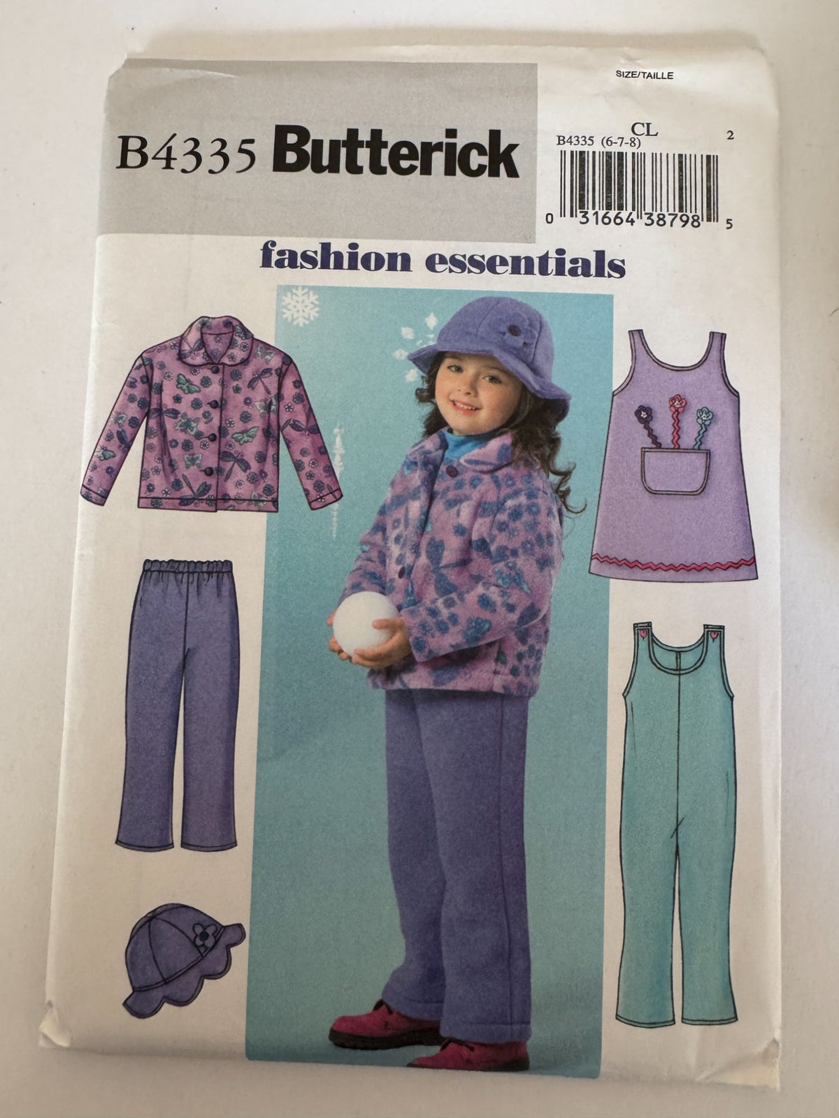 Butterick Sewing Pattern B4335 Girls Jacket Jumper Pants Winter Outfit 6 7 8 UC