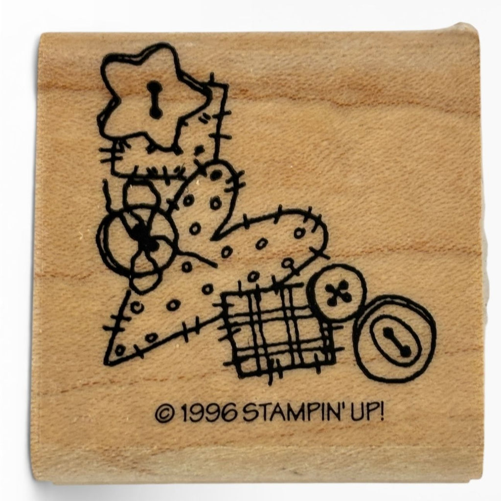 Stampin Up Rubber Stamp Corner Heart Button Fruit Country Flower Cardmaking Wood