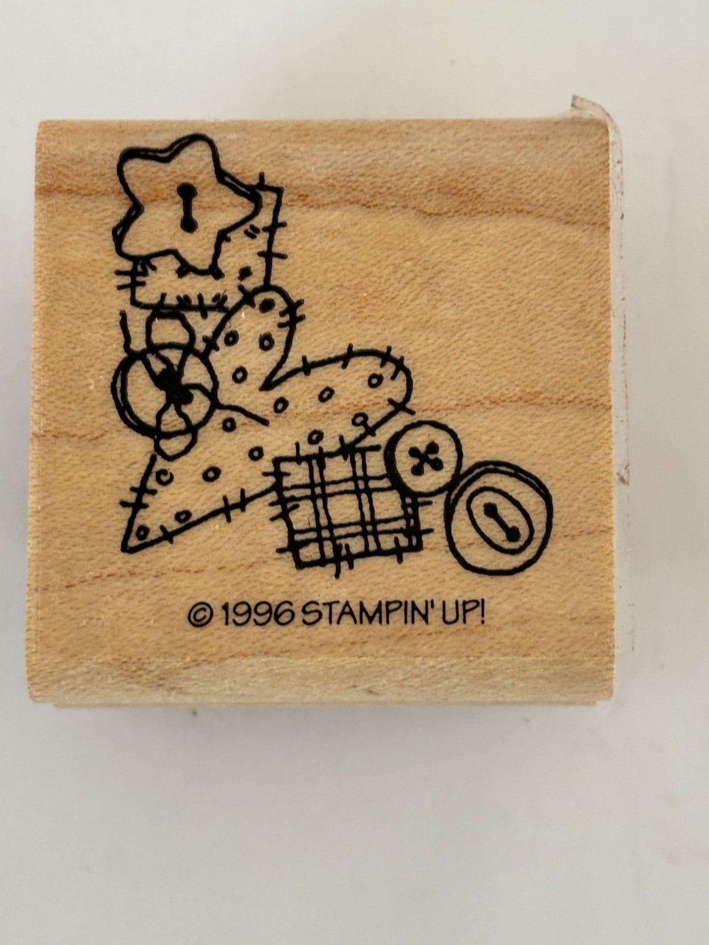 Stampin Up Rubber Stamp Corner Heart Button Fruit Country Flower Cardmaking Wood