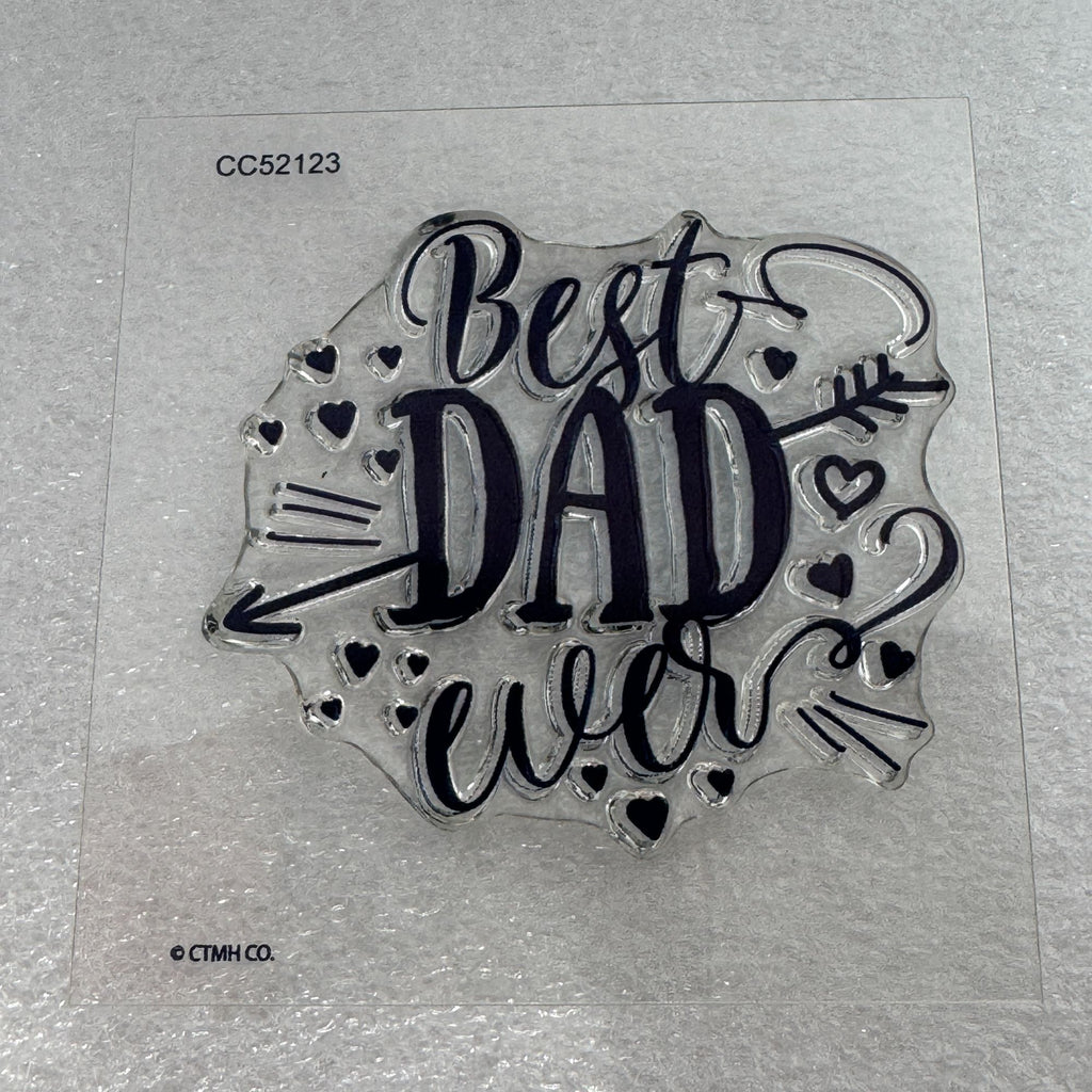 CTMH My Acrylix Acrylic Stamp Set Best Dad Ever Fathers Day Sentiment CC52123