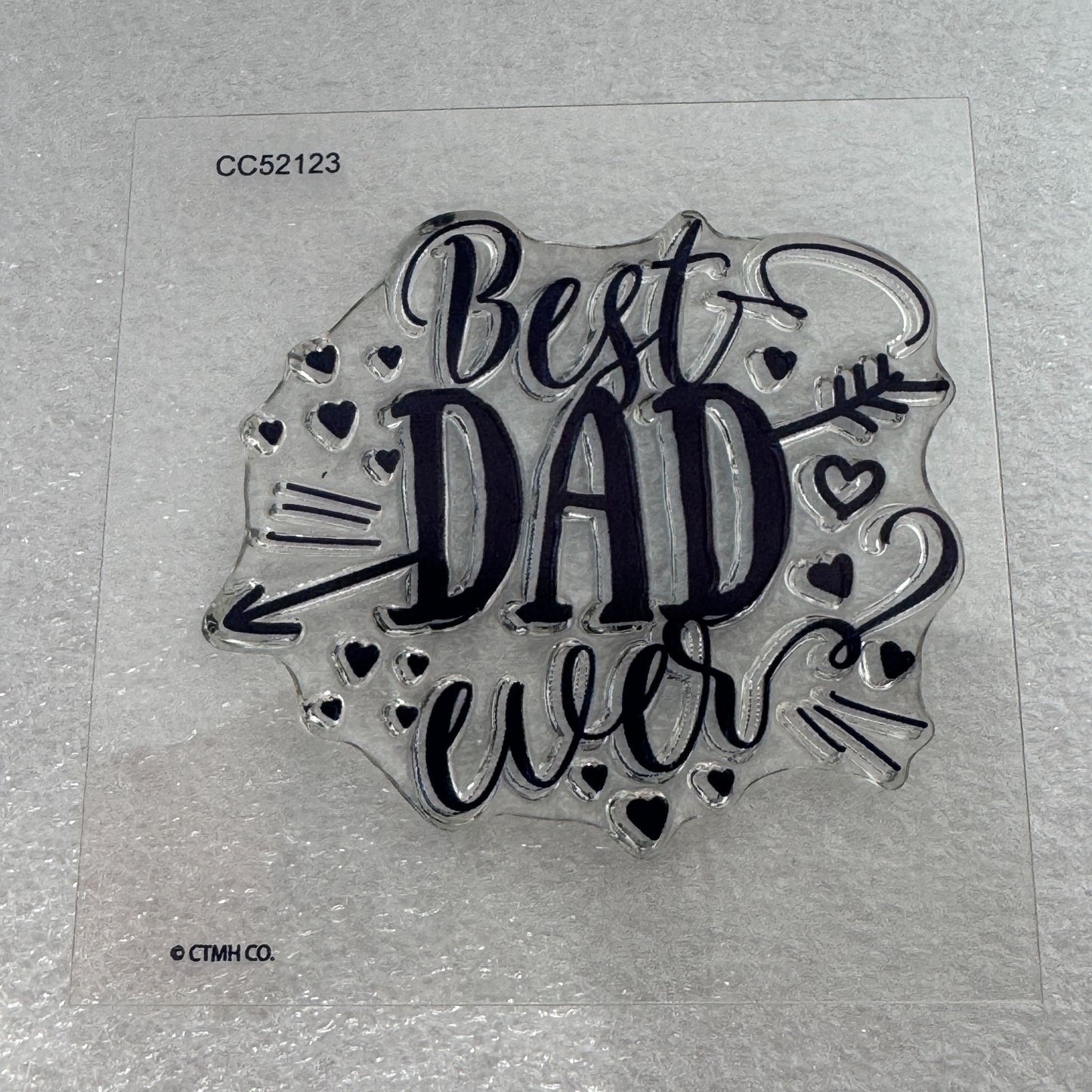 CTMH My Acrylix Acrylic Stamp Set Best Dad Ever Fathers Day Sentiment CC52123