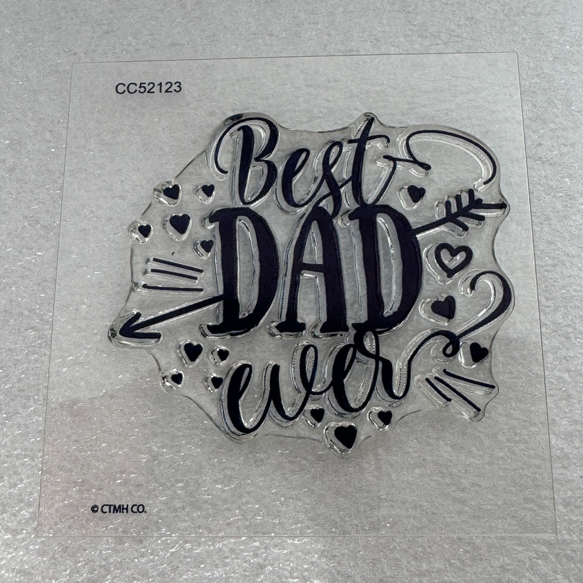 CTMH My Acrylix Acrylic Stamp Set Best Dad Ever Fathers Day Sentiment CC52123