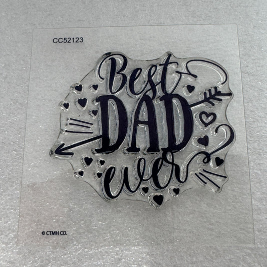 CTMH My Acrylix Acrylic Stamp Set Best Dad Ever Fathers Day Sentiment CC52123