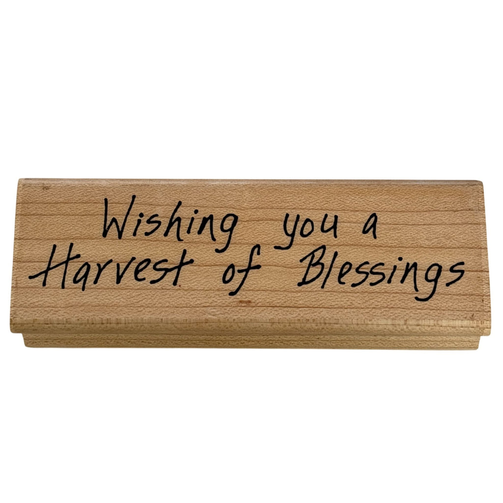 Angels Attic Harvest of Blessings Rubber Stamp Thanksgiving Fall Sentiment Card Making