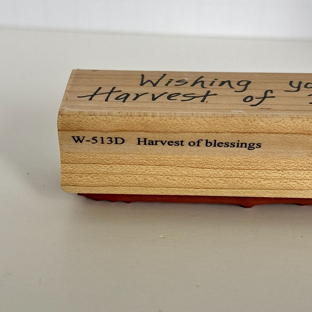 Angels Attic Harvest of Blessings Rubber Stamp Thanksgiving Fall Sentiment Card Making