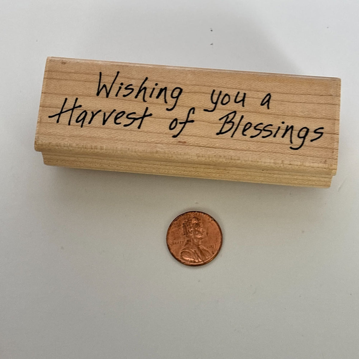 Angels Attic Harvest of Blessings Rubber Stamp Thanksgiving Fall Sentiment Card Making
