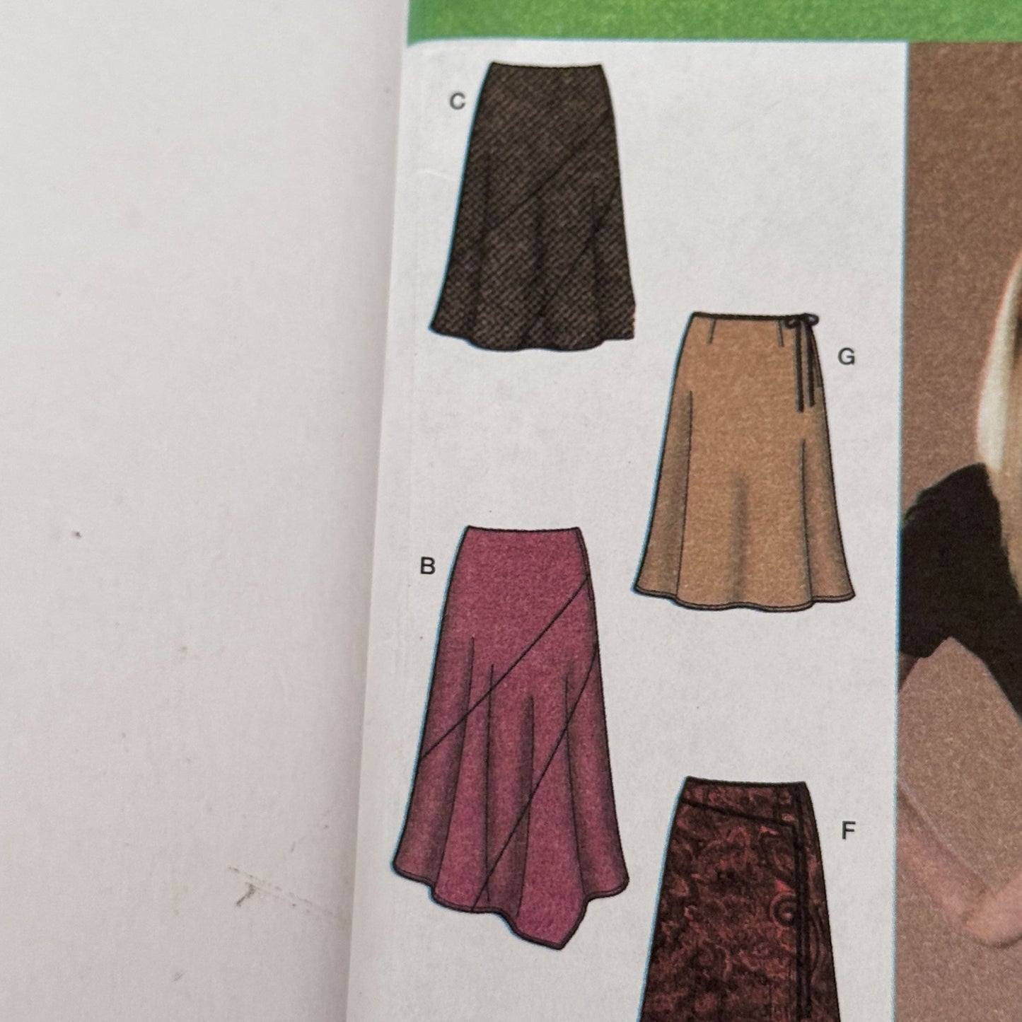 Simplicity Sewing Pattern 4966 Midi Skirt Asymmetrical Hem Y2K Casual 6-12 Uncut Wool Denim