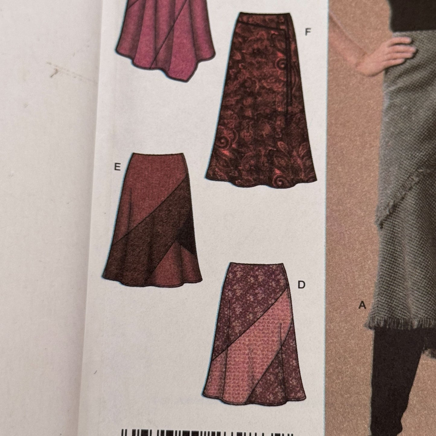 Simplicity Sewing Pattern 4966 Midi Skirt Asymmetrical Hem Y2K Casual 6-12 Uncut Wool Denim