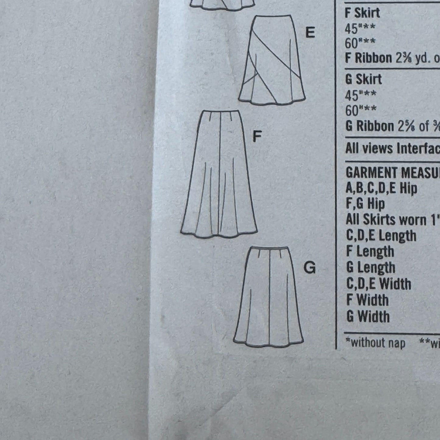 Simplicity Sewing Pattern 4966 Midi Skirt Asymmetrical Hem Y2K Casual 6-12 Uncut Wool Denim