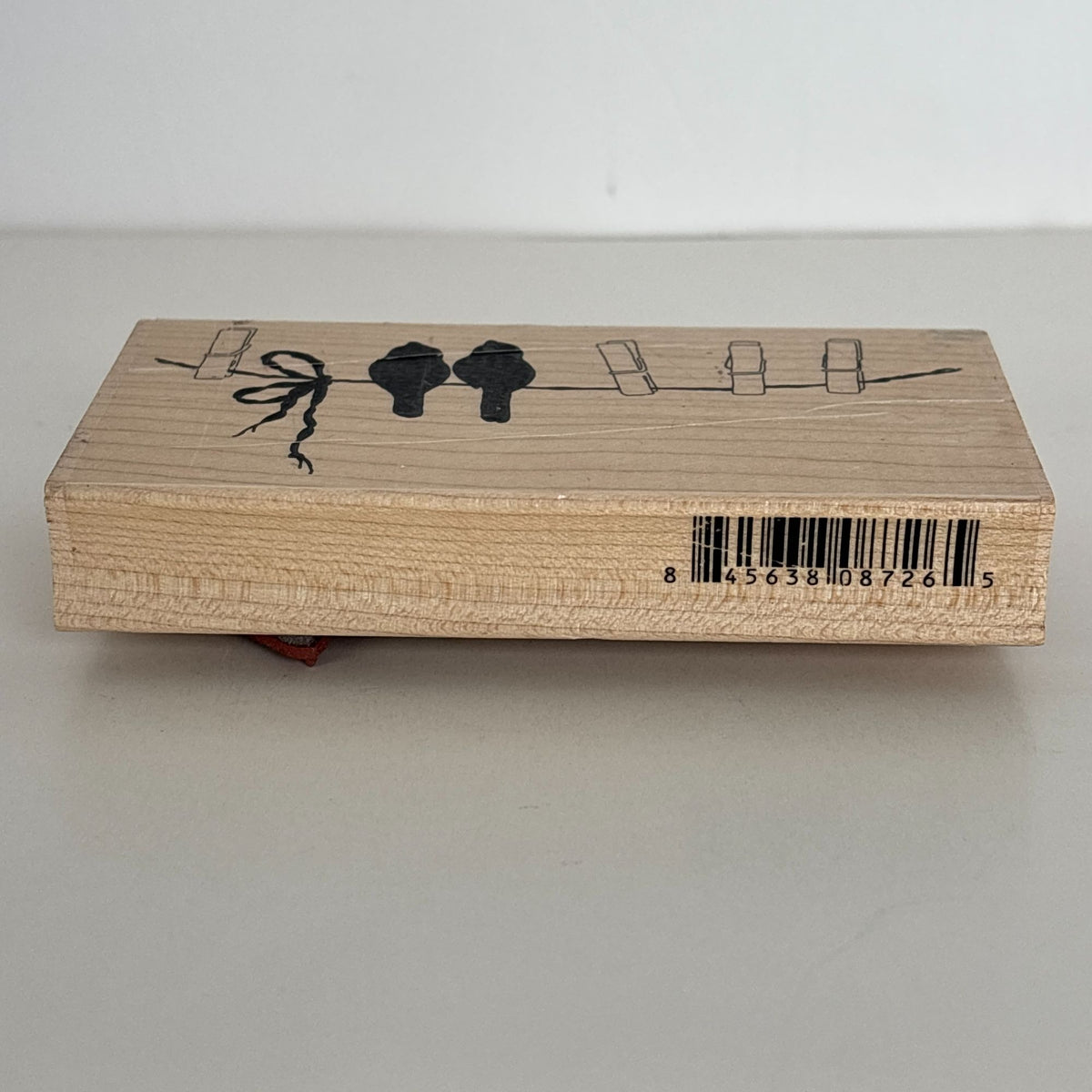 Impression Obsession Rubber Stamp Hang In There Love Birds Laundry Clothesline Clothespins Cardmaking