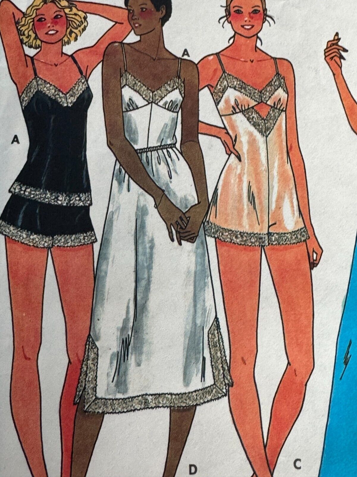 Butterick Sewing Pattern 6361 Lingerie Camisole Bodysuit Slip Vintage 8 1980s UC