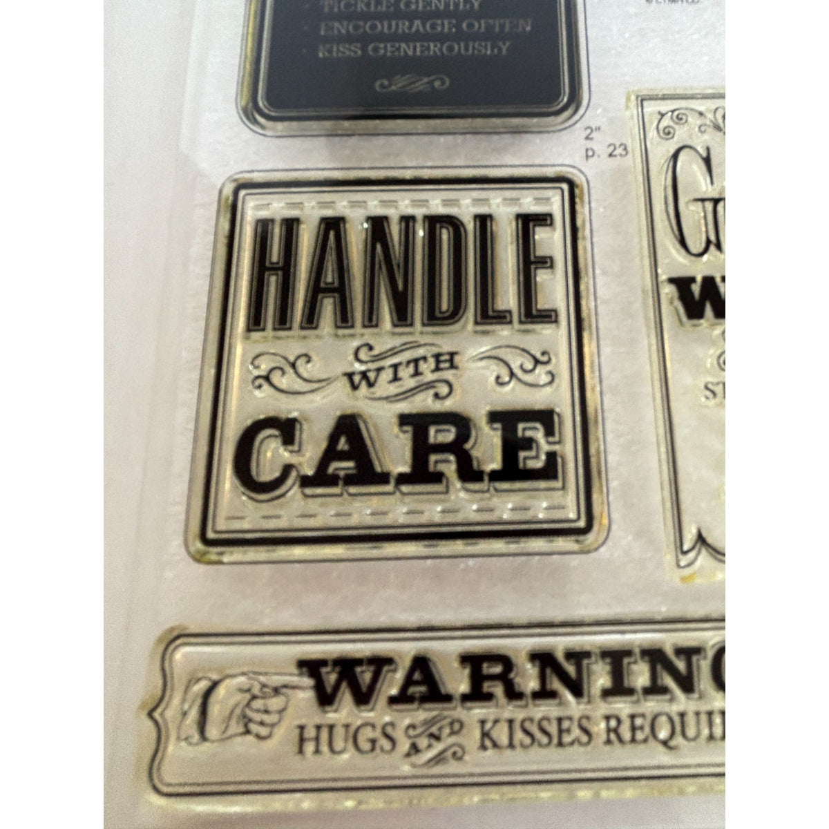 CTMH Acrylic Stamp Set Special Care Kid Memories Parenting Philosophy Art S1312