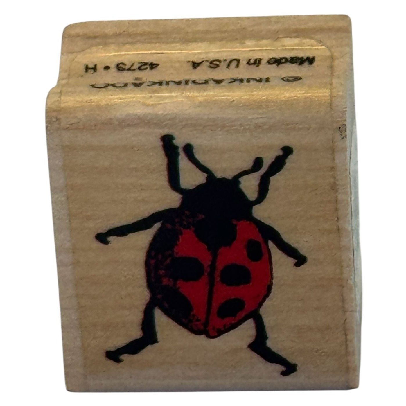 Inkadinkado Rubber Stamp Ladybug Bug Insect Summer Cardmaking Craft Wood Mounted