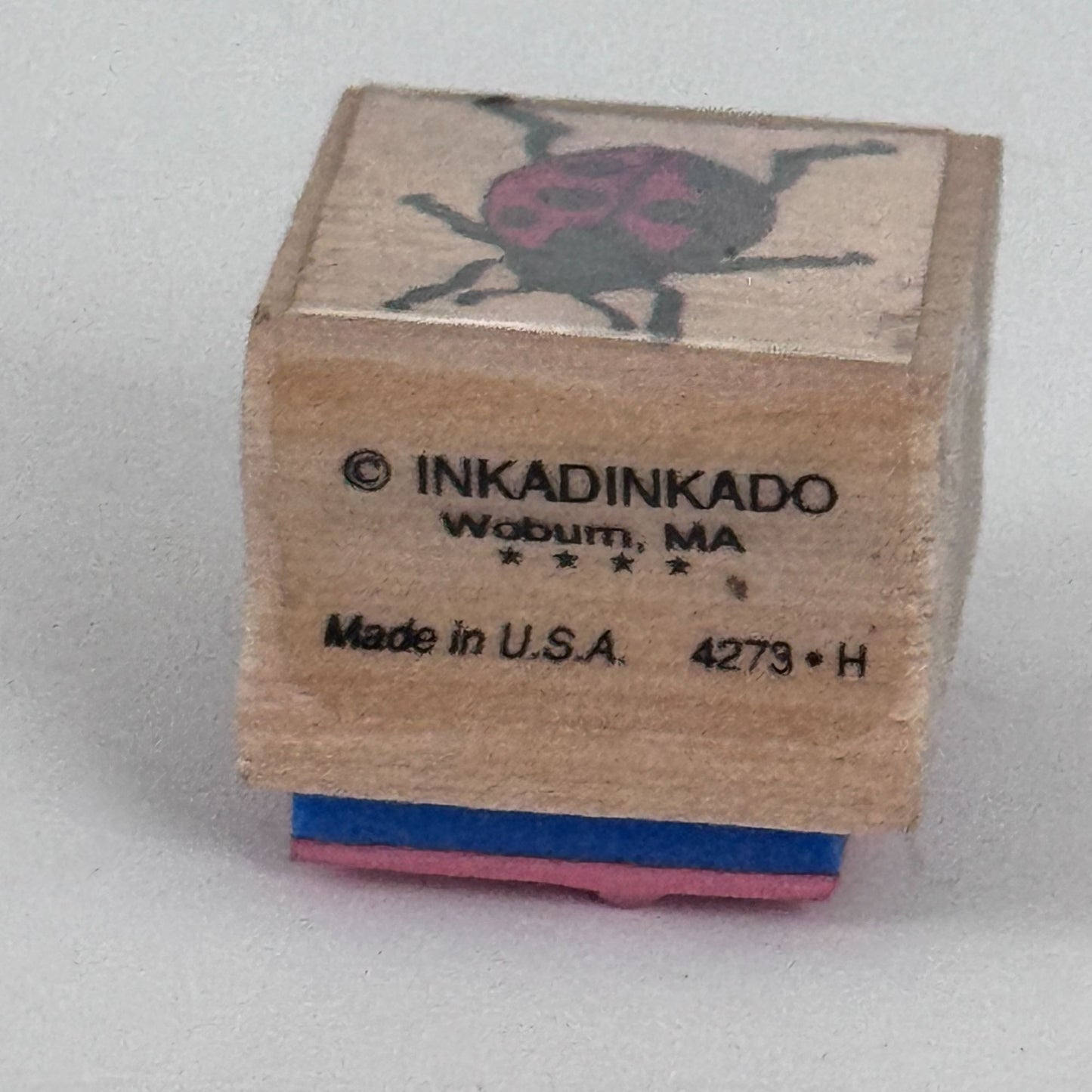 Inkadinkado Rubber Stamp Ladybug Bug Insect Summer Cardmaking Craft Wood Mounted
