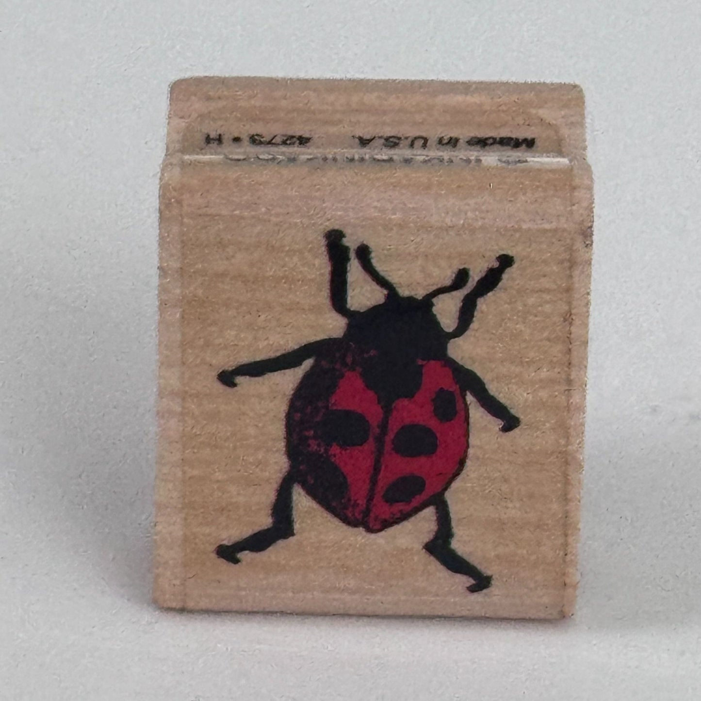 Inkadinkado Rubber Stamp Ladybug Bug Insect Summer Cardmaking Craft Wood Mounted