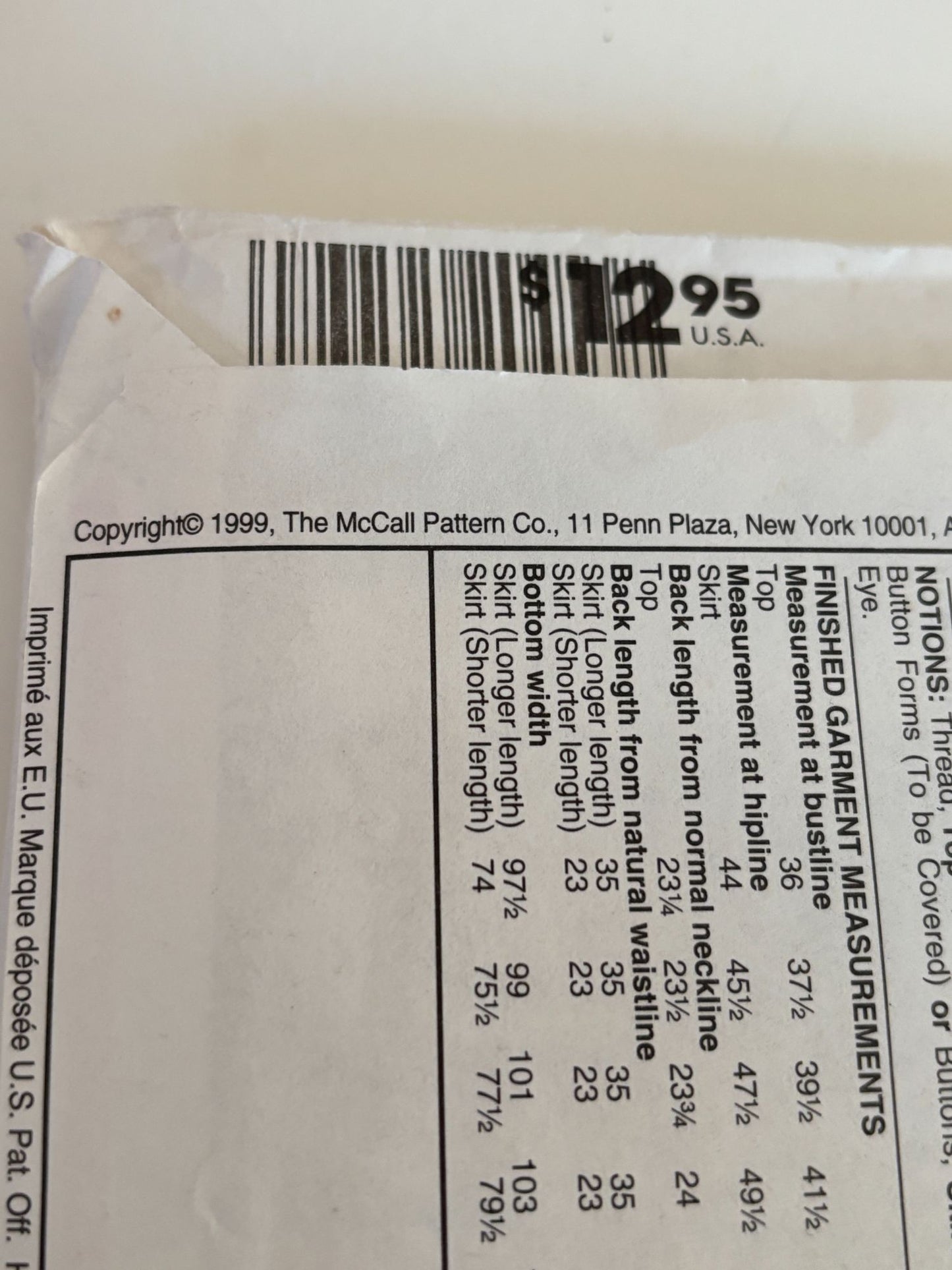 McCalls Sewing Pattern 2045 Dress Two Lengths  Sweetheart Neckline 14 16 18 UC