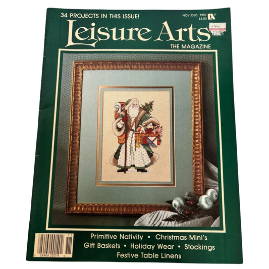 Leisure Arts The Magazine December 1987 Cross Stitch Christmas Stockings Santa