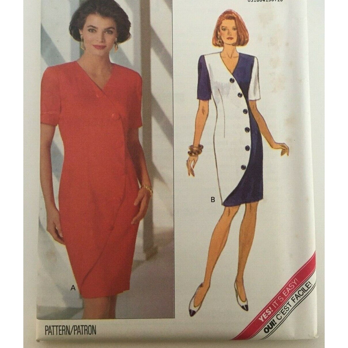 Butterick Sewing Pattern 6033 Work Dress Career Button Trim Easy Uncut 6 8 10