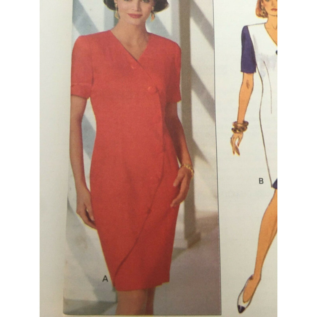 Butterick Sewing Pattern 6033 Work Dress Career Button Trim Easy Uncut 6 8 10
