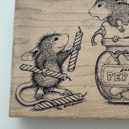 House Mouse Stampa Rosa Rubber Stamp Jalapeno Peppers Blow Birthday Candle Funny