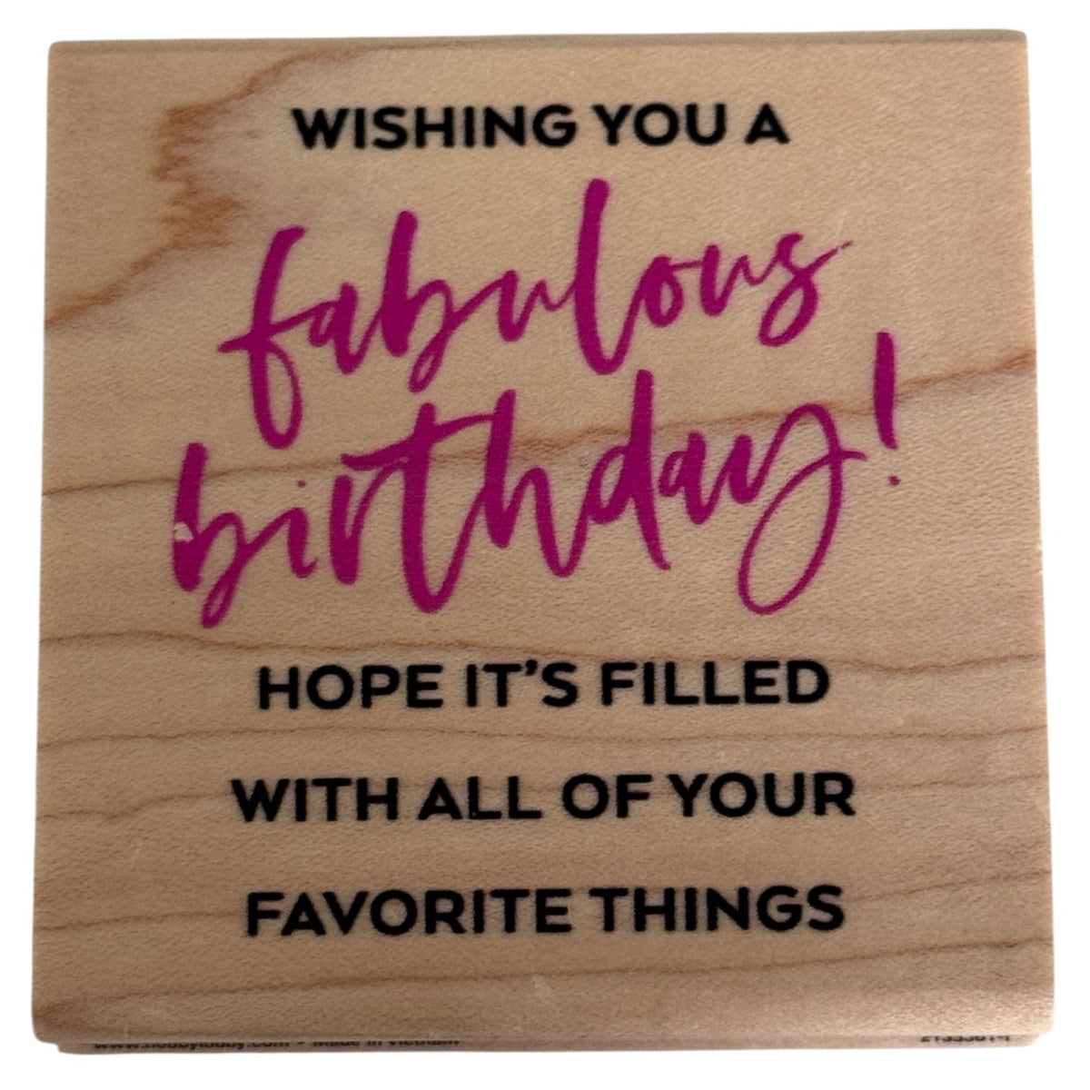 Stampabilities Rubber Stamp Fabulous Happy Birthday Sentiment Card Making Words Bold Script Wood Mounted