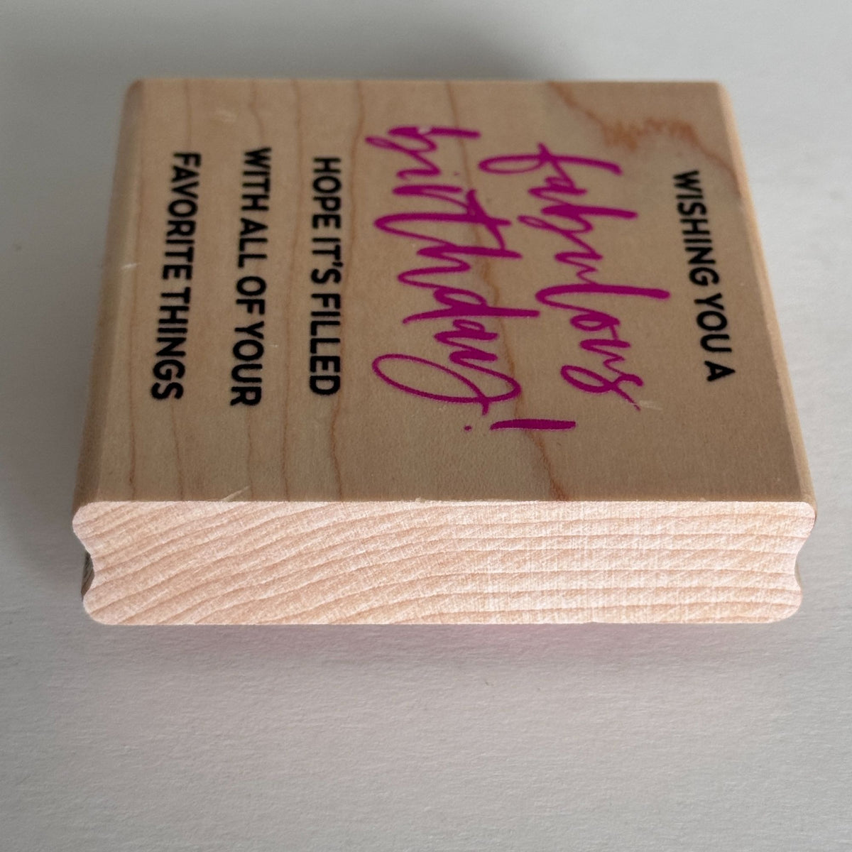 Stampabilities Rubber Stamp Fabulous Happy Birthday Sentiment Card Making Words Bold Script Wood Mounted
