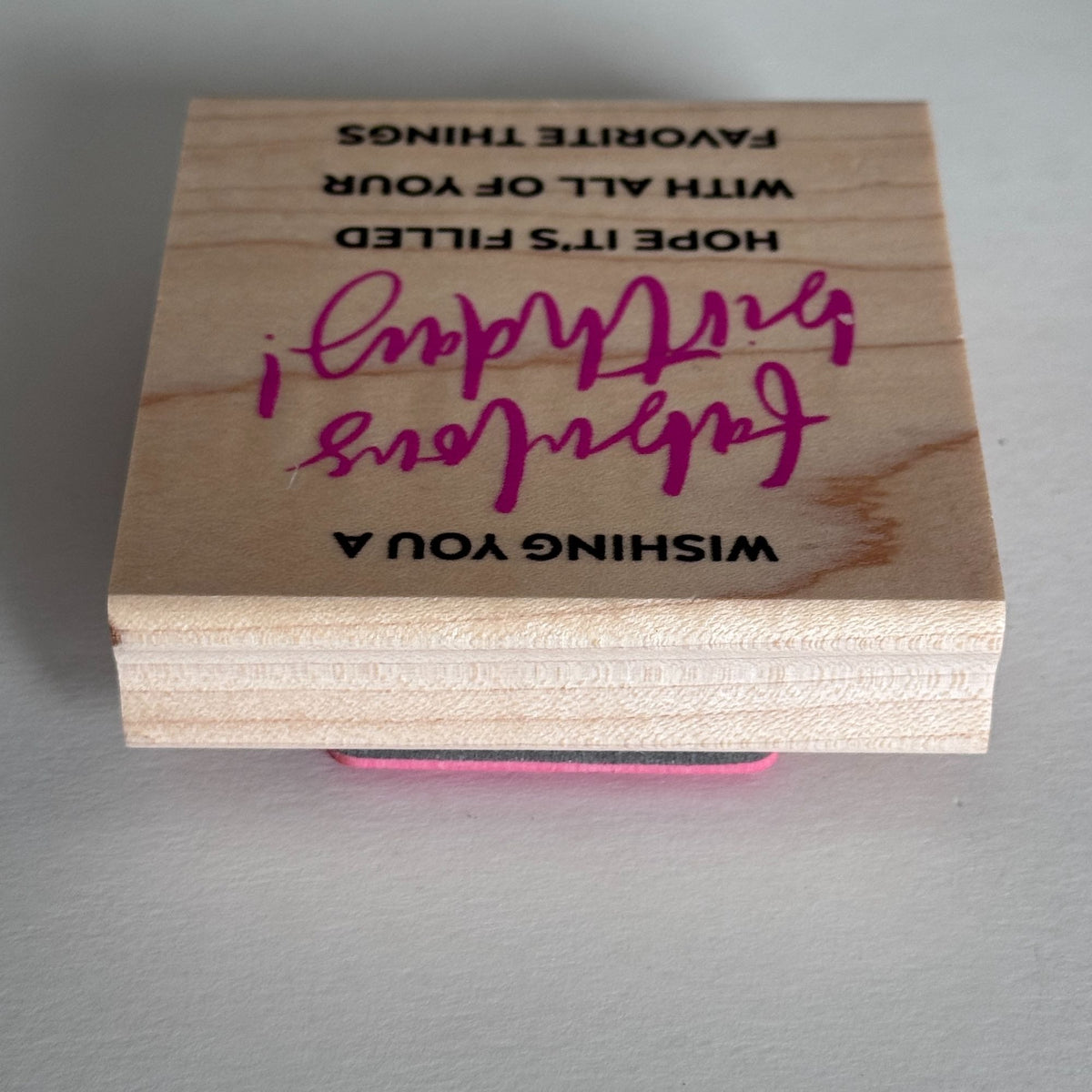 Stampabilities Rubber Stamp Fabulous Happy Birthday Sentiment Card Making Words Bold Script Wood Mounted