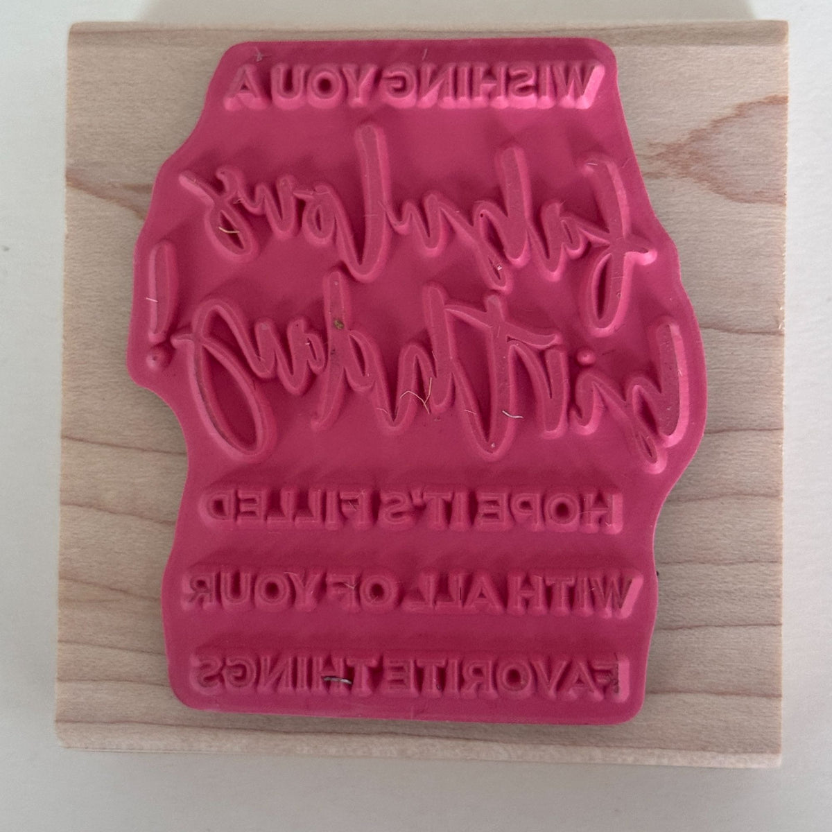 Stampabilities Rubber Stamp Fabulous Happy Birthday Sentiment Card Making Words Bold Script Wood Mounted