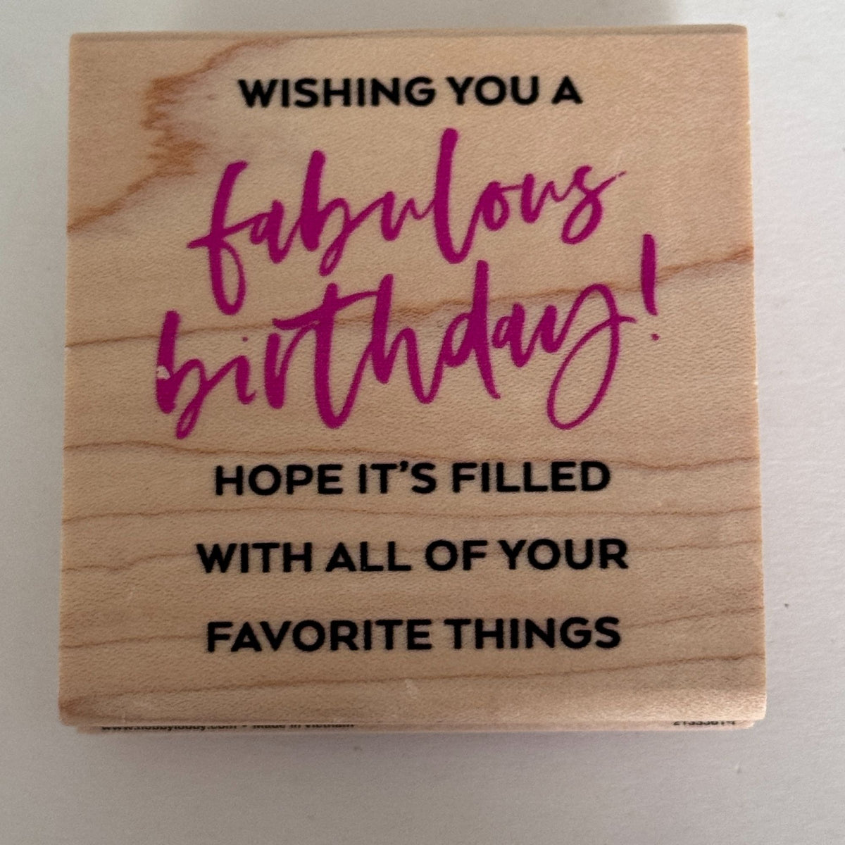 Stampabilities Rubber Stamp Fabulous Happy Birthday Sentiment Card Making Words Bold Script Wood Mounted