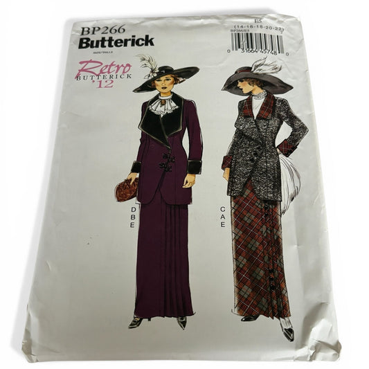 Butterick Sewing Pattern BP266 Edwardian Jacket Skirt Historical Costume 14-22 Uncut Retro 1912