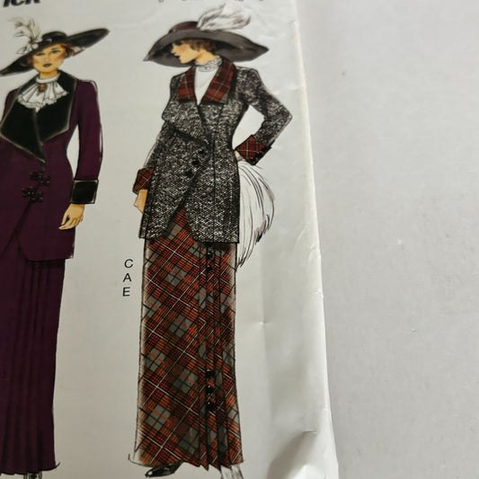 Butterick Sewing Pattern BP266 Edwardian Jacket Skirt Historical Costume 14-22 Uncut Retro 1912