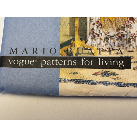 Vogue Sewing Pattern 1731 Bedroom Home Decor Mario Buatta Dust Ruffle Pillows Uncut