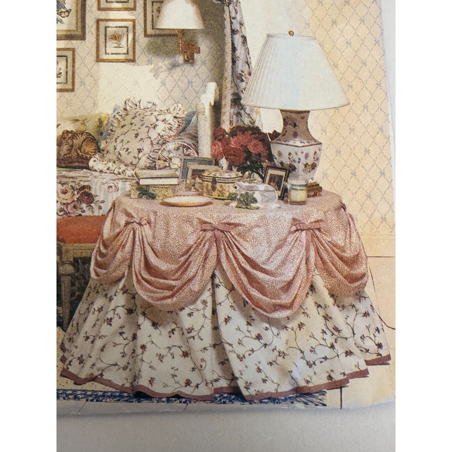 Vogue Sewing Pattern 1731 Bedroom Home Decor Mario Buatta Dust Ruffle Pillows Uncut